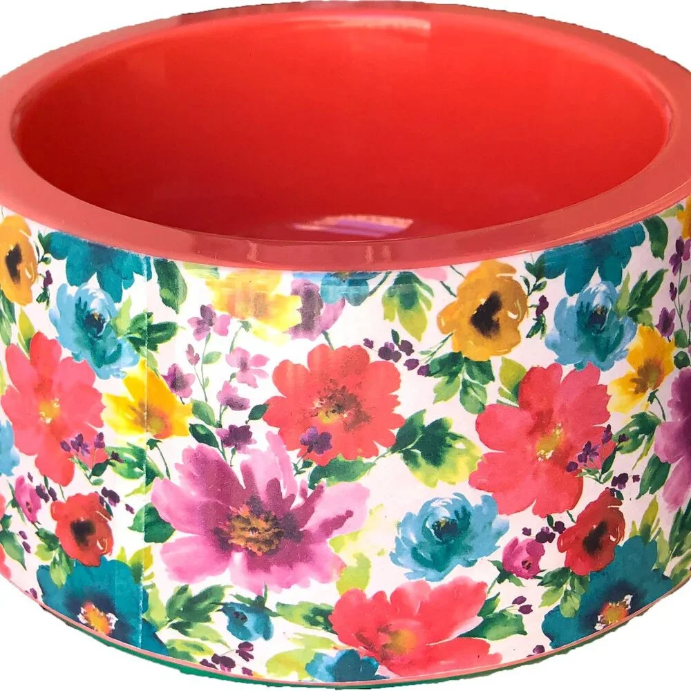 Pioneer Woman Pet Bowl Breezy Blossom Floral Medium 22oz Melamine Dog Cat Dish